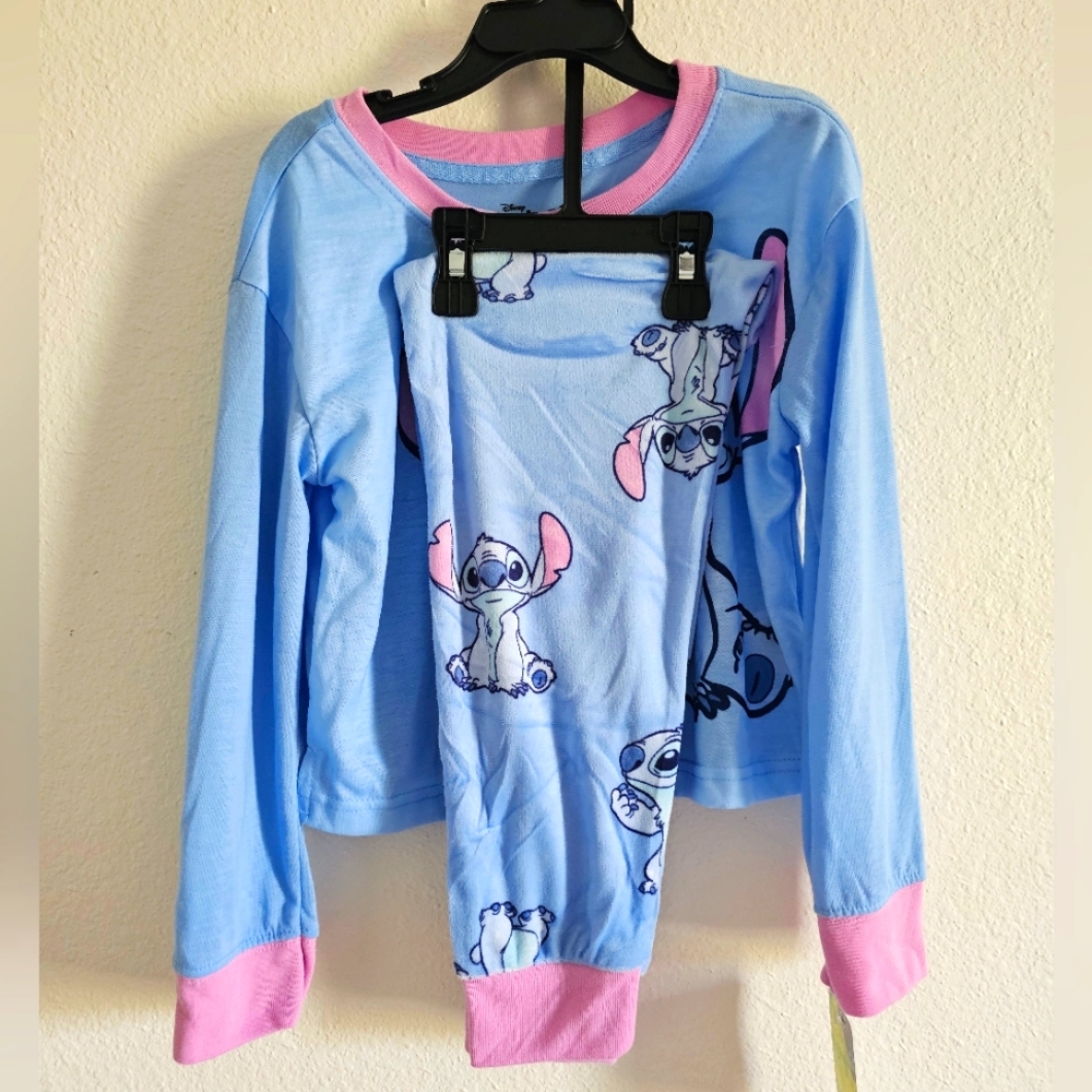 Disney Stitch Pajama Set Blue and Pink